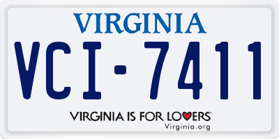 VA license plate VCI7411