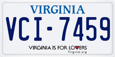 VA license plate VCI7459