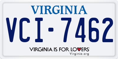 VA license plate VCI7462