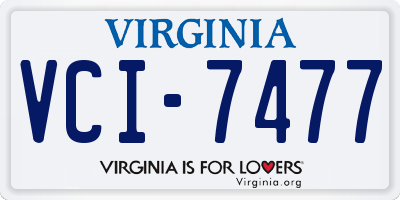 VA license plate VCI7477
