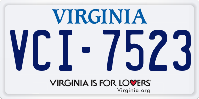VA license plate VCI7523