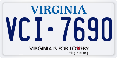 VA license plate VCI7690
