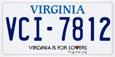 VA license plate VCI7812