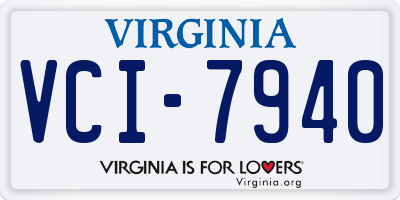 VA license plate VCI7940