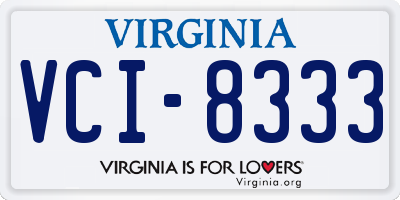 VA license plate VCI8333