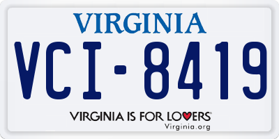 VA license plate VCI8419