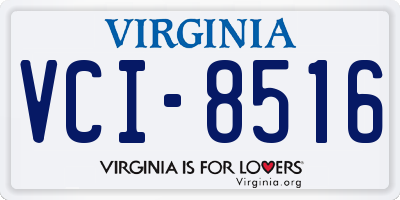 VA license plate VCI8516