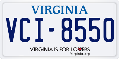 VA license plate VCI8550