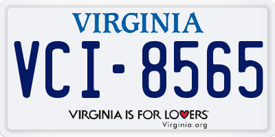 VA license plate VCI8565
