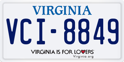 VA license plate VCI8849