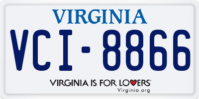 VA license plate VCI8866