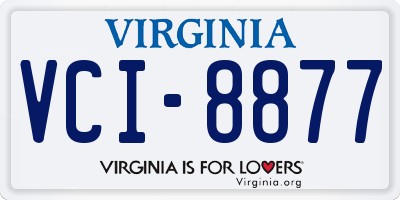VA license plate VCI8877