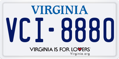 VA license plate VCI8880