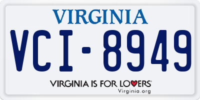 VA license plate VCI8949