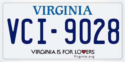VA license plate VCI9028