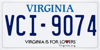 VA license plate VCI9074