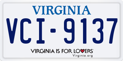 VA license plate VCI9137