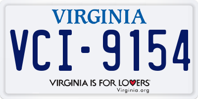 VA license plate VCI9154