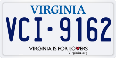 VA license plate VCI9162