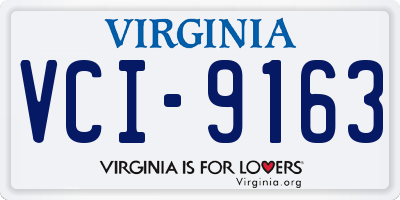 VA license plate VCI9163