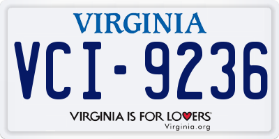 VA license plate VCI9236