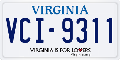 VA license plate VCI9311
