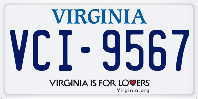 VA license plate VCI9567