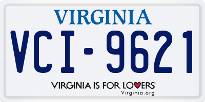 VA license plate VCI9621