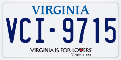 VA license plate VCI9715