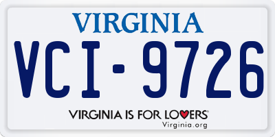 VA license plate VCI9726