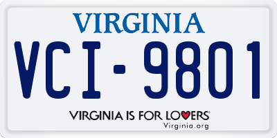 VA license plate VCI9801
