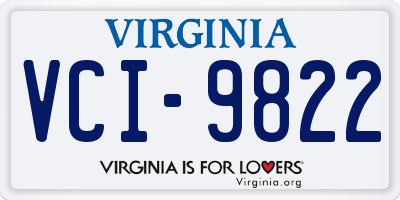 VA license plate VCI9822