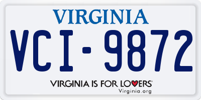 VA license plate VCI9872