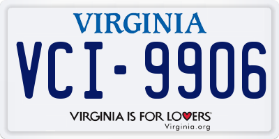 VA license plate VCI9906