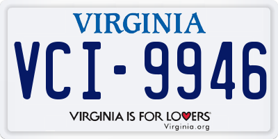 VA license plate VCI9946