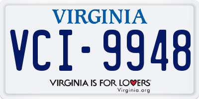 VA license plate VCI9948