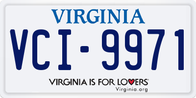 VA license plate VCI9971