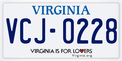 VA license plate VCJ0228