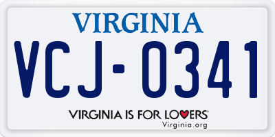 VA license plate VCJ0341