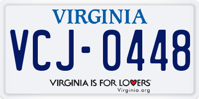 VA license plate VCJ0448