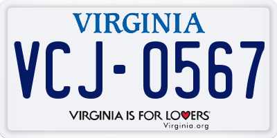 VA license plate VCJ0567