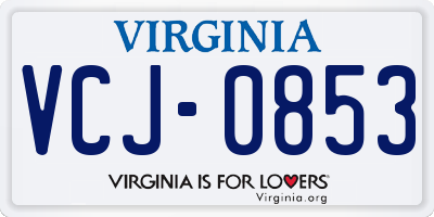 VA license plate VCJ0853