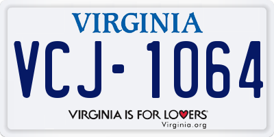 VA license plate VCJ1064