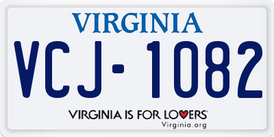VA license plate VCJ1082