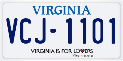 VA license plate VCJ1101