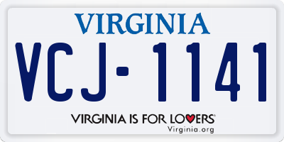 VA license plate VCJ1141