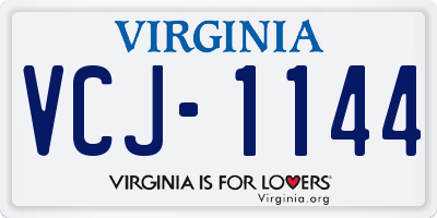 VA license plate VCJ1144