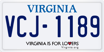 VA license plate VCJ1189