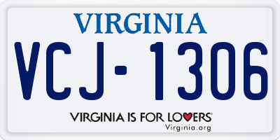 VA license plate VCJ1306