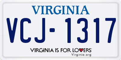 VA license plate VCJ1317